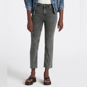 Vigoss NWT High Rise Stevie Crop Straight Jeans in Black Acid Wash